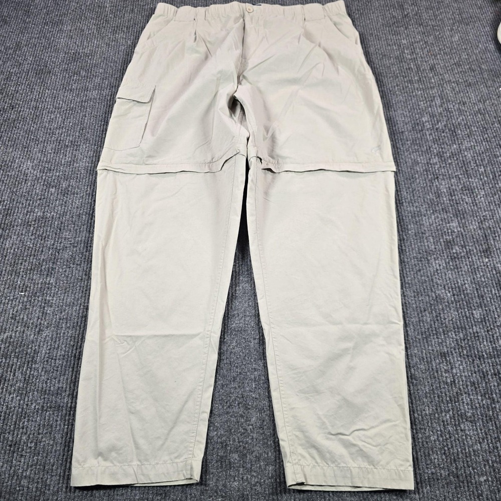 Bass Competition Pants Mens 2XL Beige Relaxed Convertible Cargo Elastic Waist